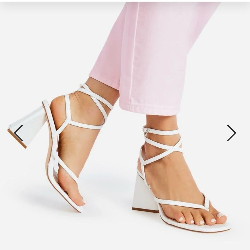 Shoe Dazzle White Ariana heeled sandal